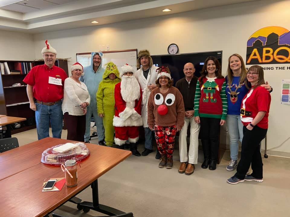 Staff dressed as holiday characters